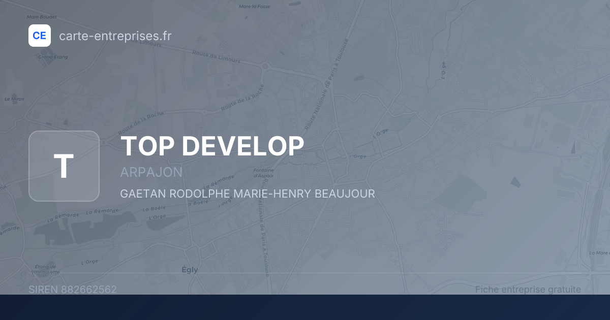 TOP DEVELOP — 882662562 — fiche entreprise