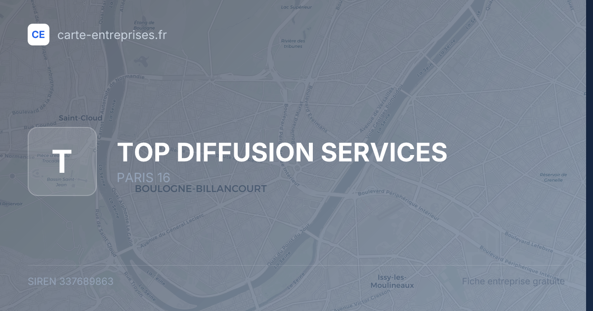 TOP DIFFUSION SERVICES — 337689863 — fiche entreprise