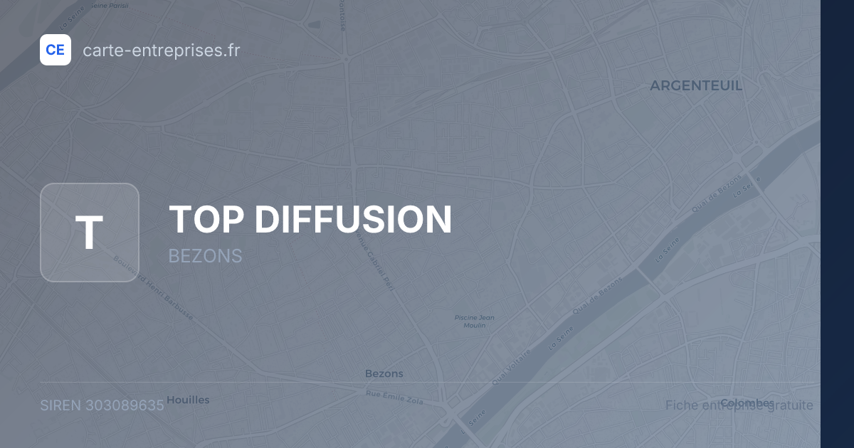 TOP DIFFUSION — 303089635 — fiche entreprise