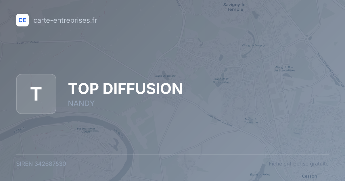 TOP DIFFUSION — 342687530 — fiche entreprise