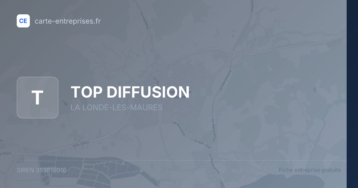 TOP DIFFUSION — 353818016 — fiche entreprise
