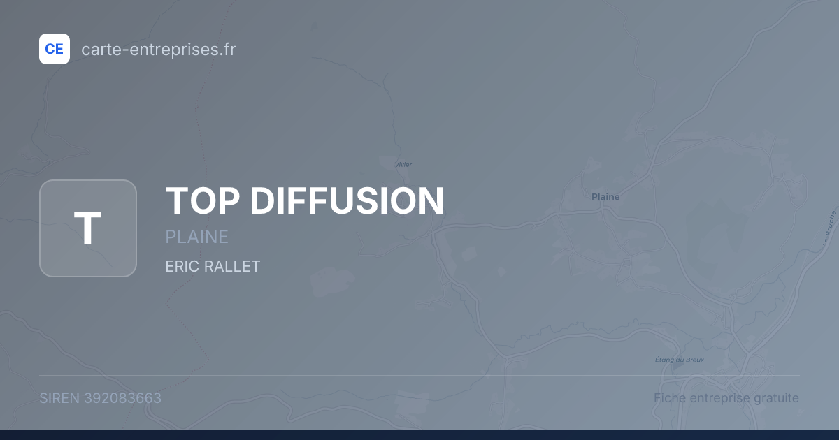 TOP DIFFUSION — 392083663 — fiche entreprise