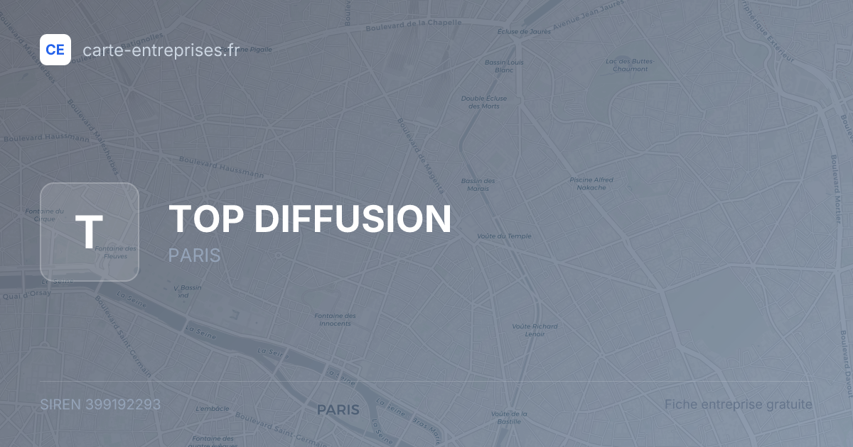 TOP DIFFUSION — 399192293 — fiche entreprise