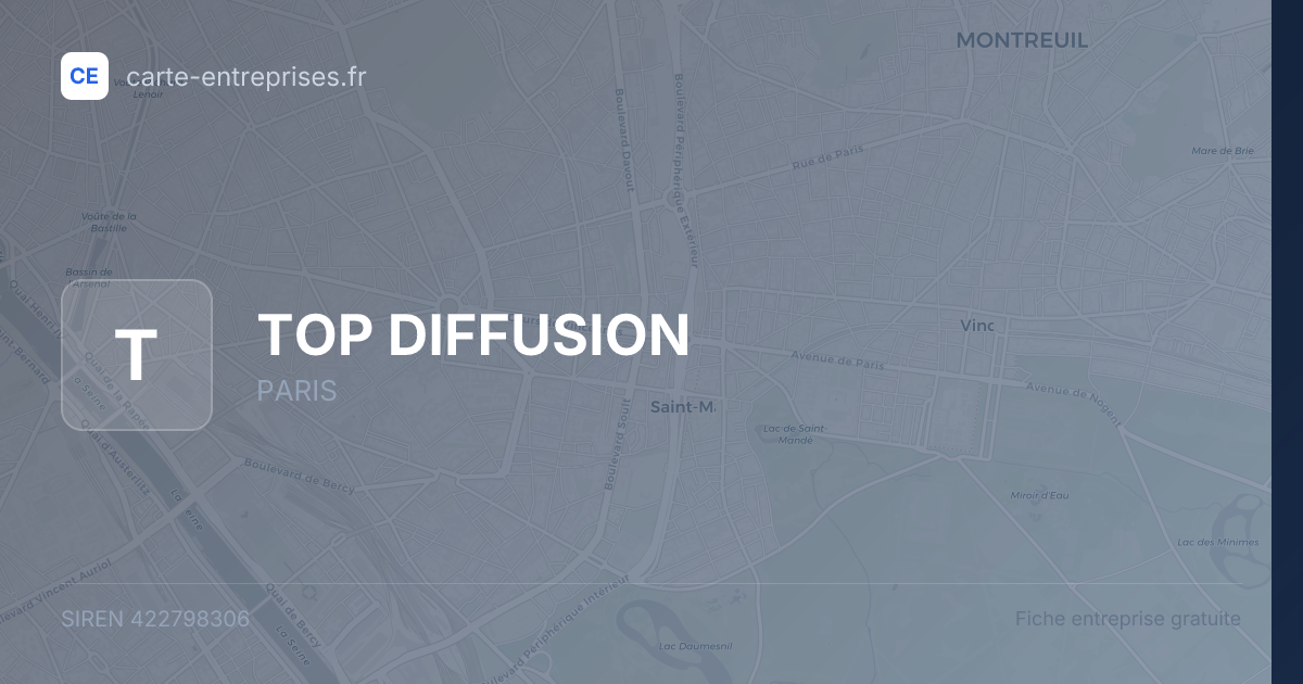 TOP DIFFUSION — 422798306 — fiche entreprise