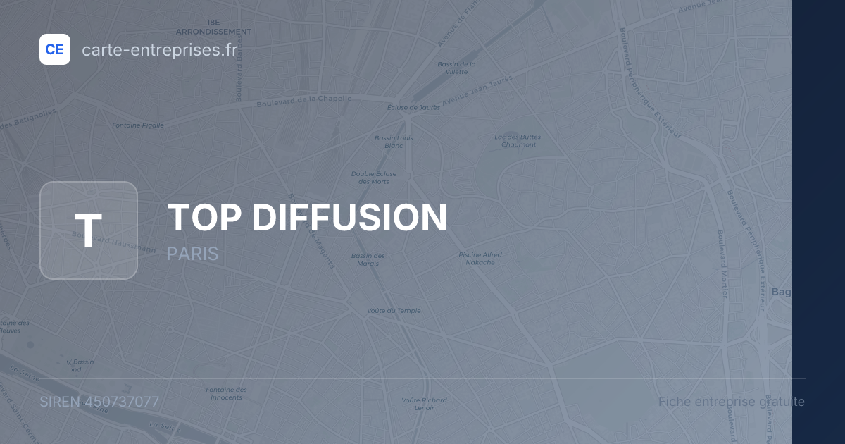 TOP DIFFUSION — 450737077 — fiche entreprise