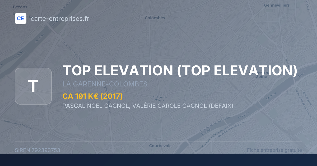 TOP ELEVATION — 792393753 — fiche entreprise