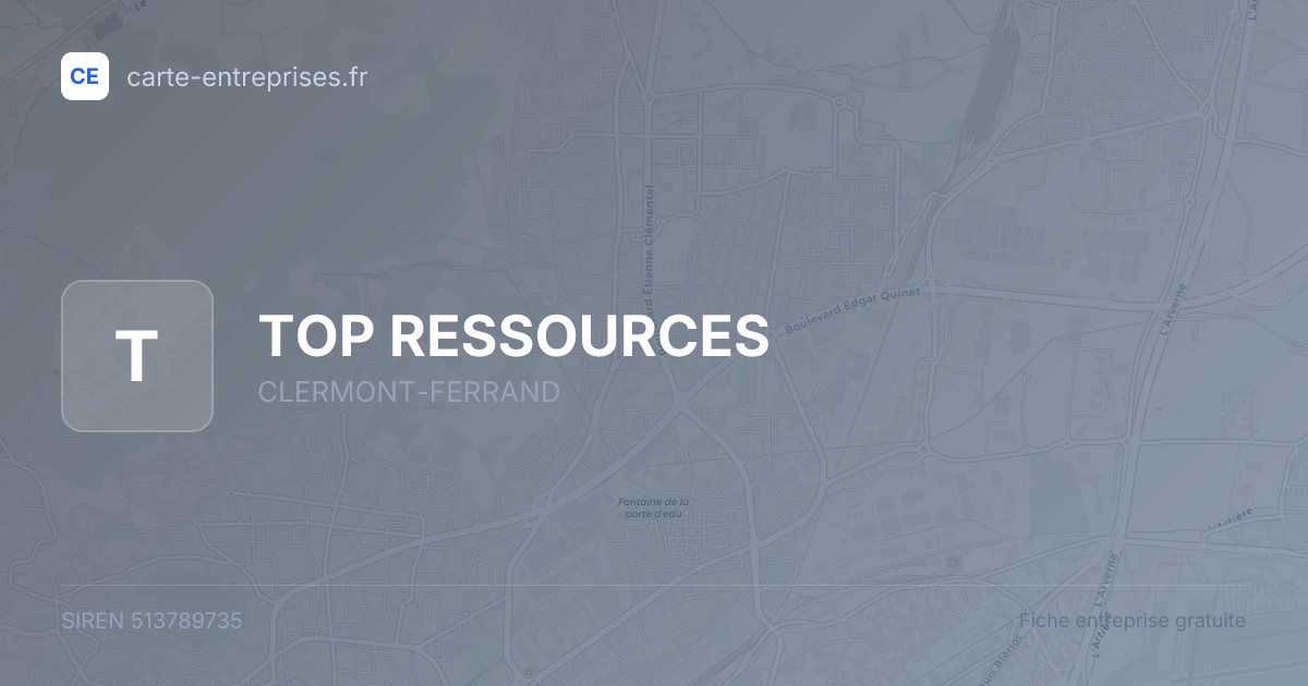 TOP RESSOURCES — 513789735 — fiche entreprise