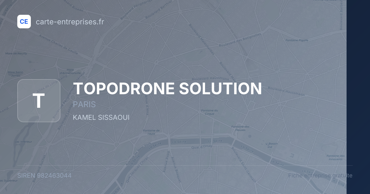 TOPODRONE SOLUTION — 982463044 — fiche entreprise