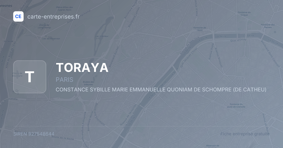 TORAYA — 927548644 — fiche entreprise