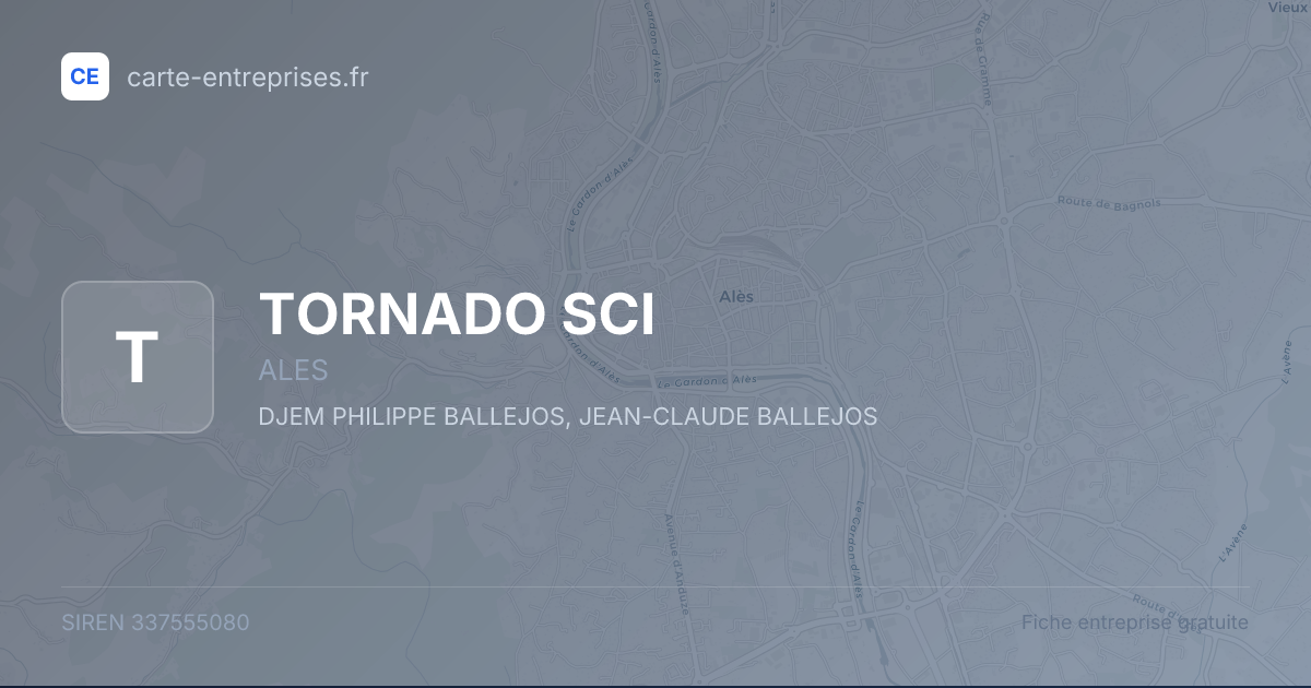 TORNADO SCI — 337555080 — fiche entreprise