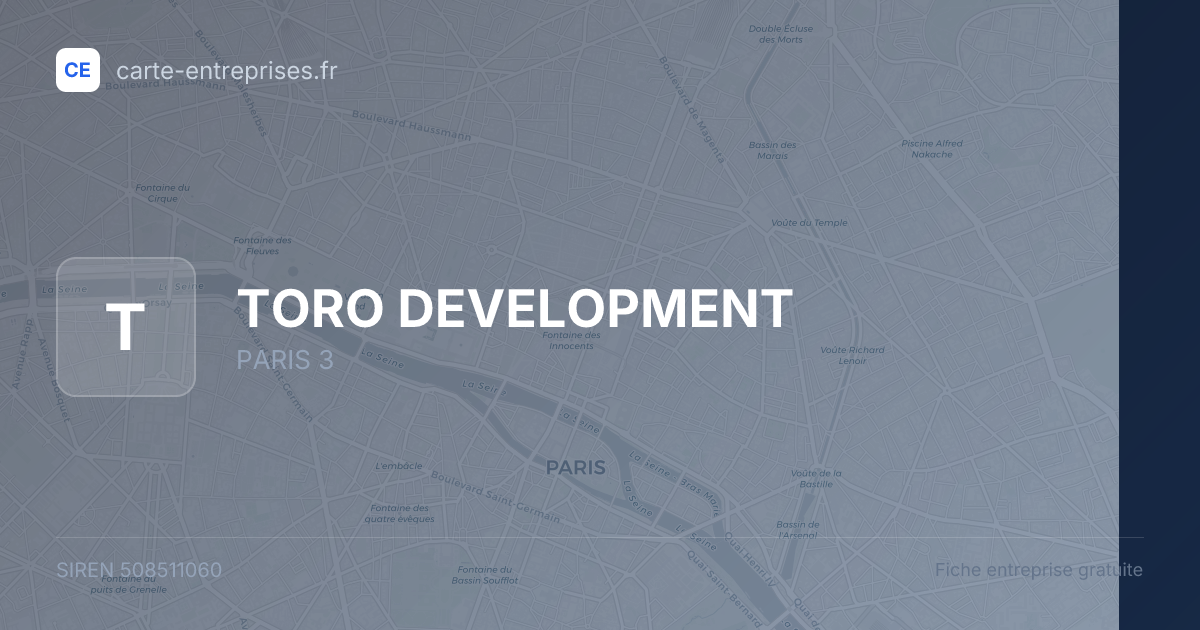 TORO DEVELOPMENT — 508511060 — fiche entreprise