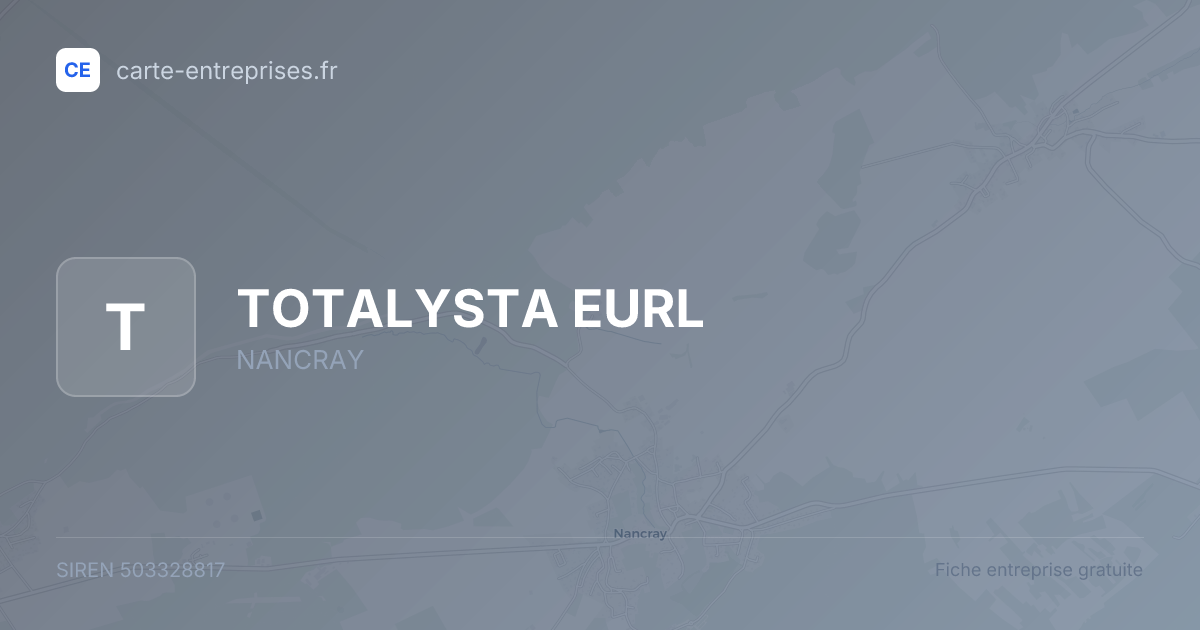 TOTALYSTA EURL — 503328817 — fiche entreprise