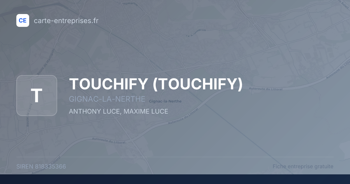 TOUCHIFY — 818335366 — fiche entreprise