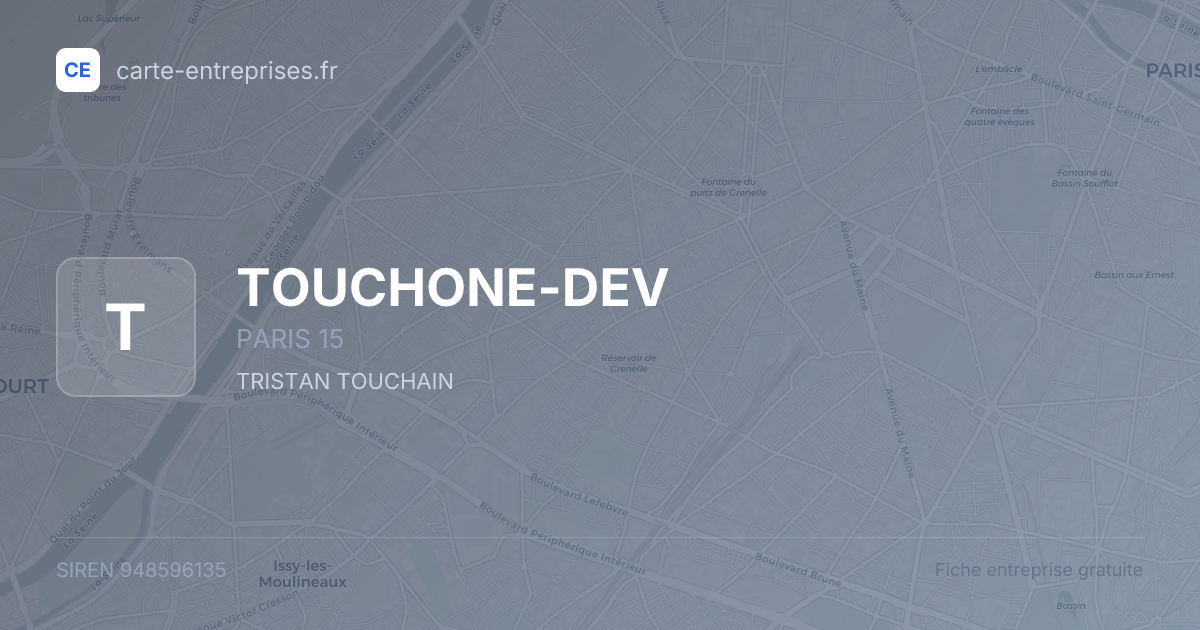TOUCHONE-DEV — 948596135 — fiche entreprise