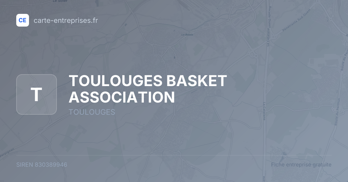 TOULOUGES BASKET ASSOCIATION — 830389946 — fiche entreprise