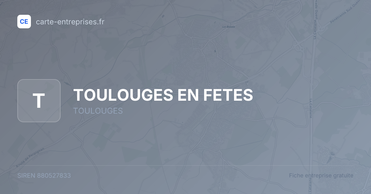 TOULOUGES EN FETES — 880527833 — fiche entreprise
