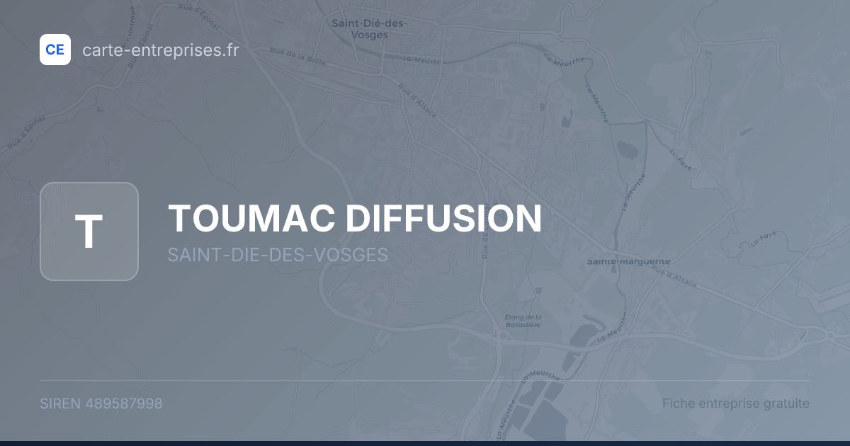 TOUMAC DIFFUSION — 489587998 — fiche entreprise