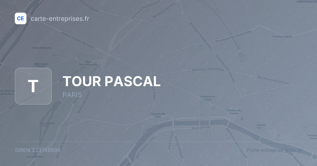 TOUR PASCAL — 333748895 — fiche entreprise