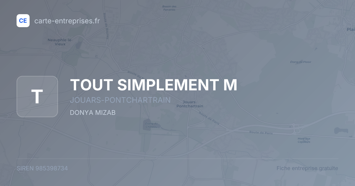 TOUT SIMPLEMENT M — 985398734 — fiche entreprise