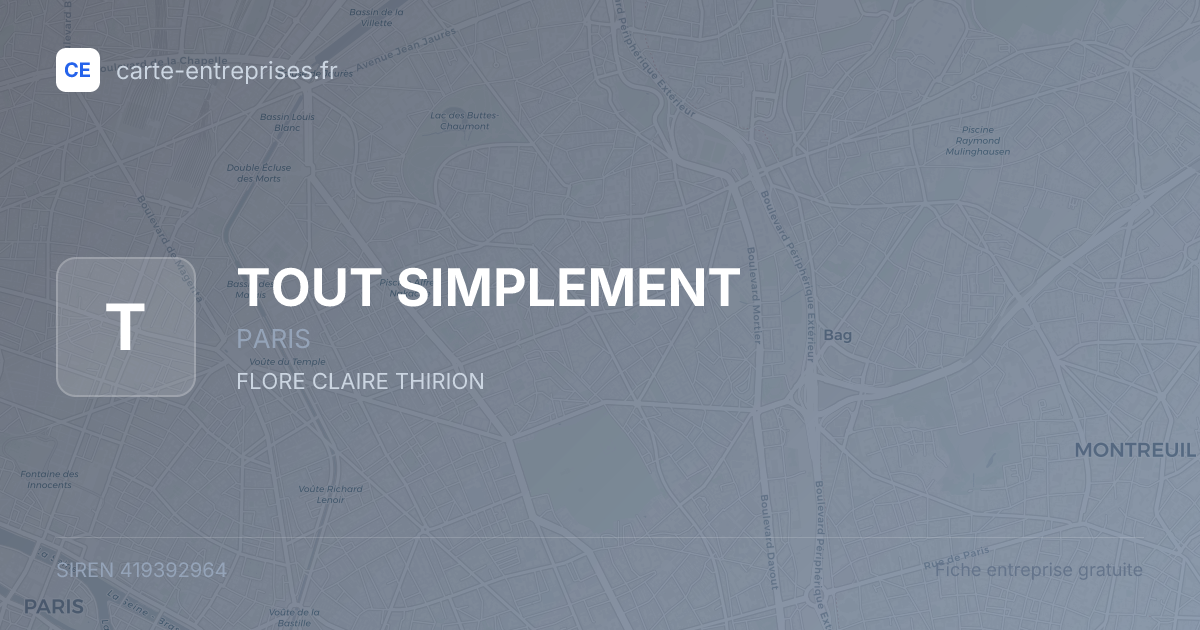 TOUT SIMPLEMENT — 419392964 — fiche entreprise