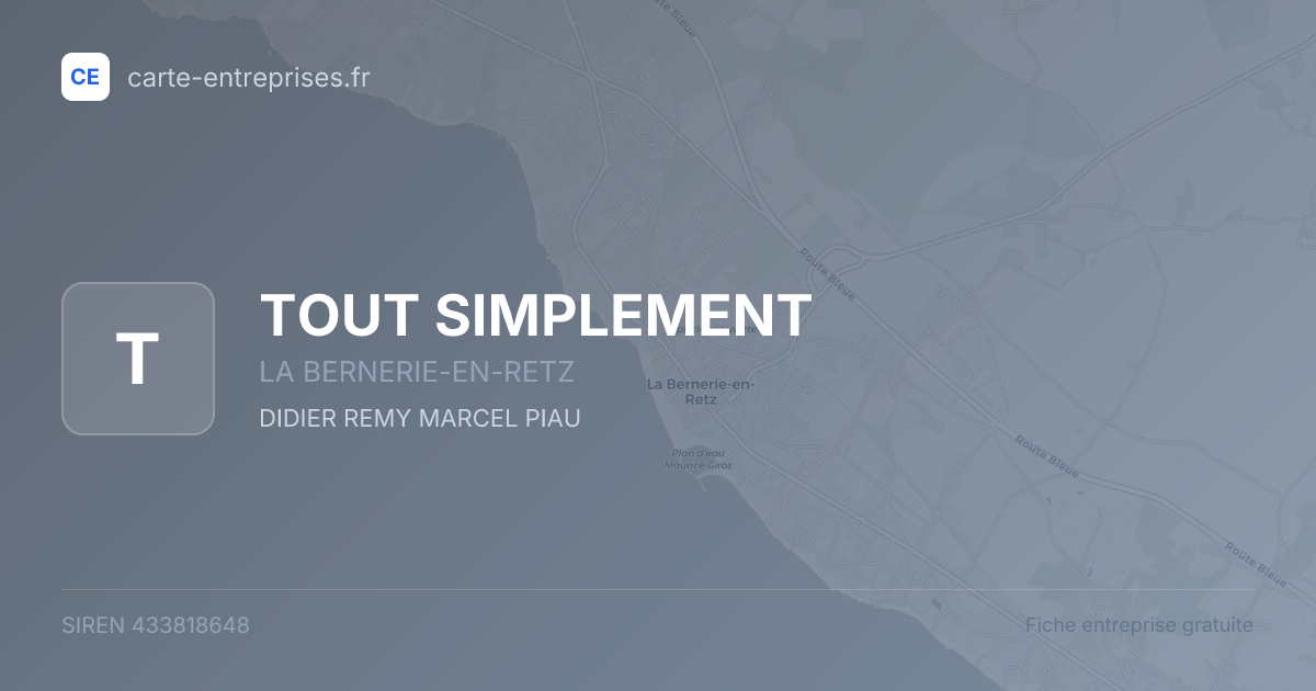 TOUT SIMPLEMENT — 433818648 — fiche entreprise