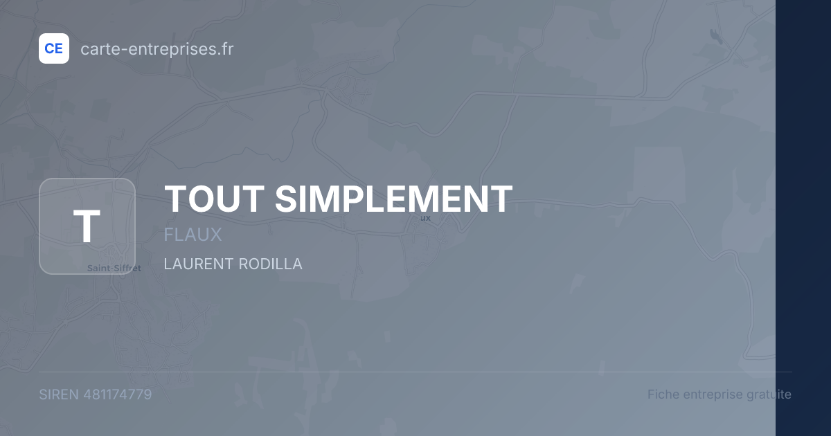 TOUT SIMPLEMENT — 481174779 — fiche entreprise