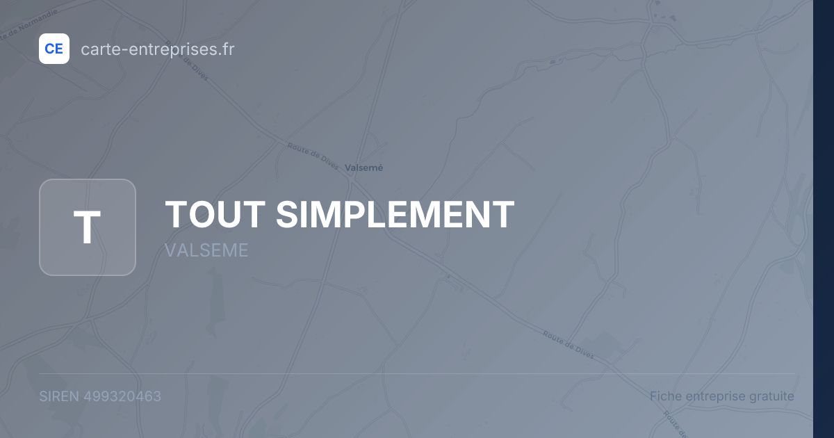 TOUT SIMPLEMENT — 499320463 — fiche entreprise