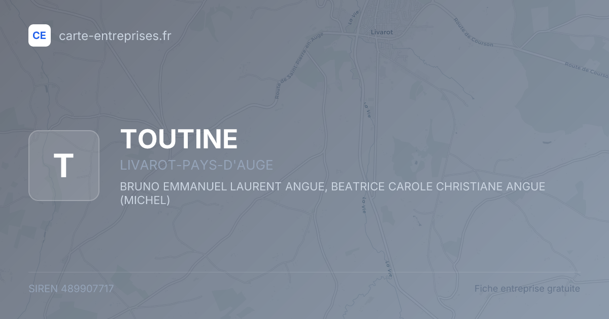 TOUTINE — 489907717 — fiche entreprise