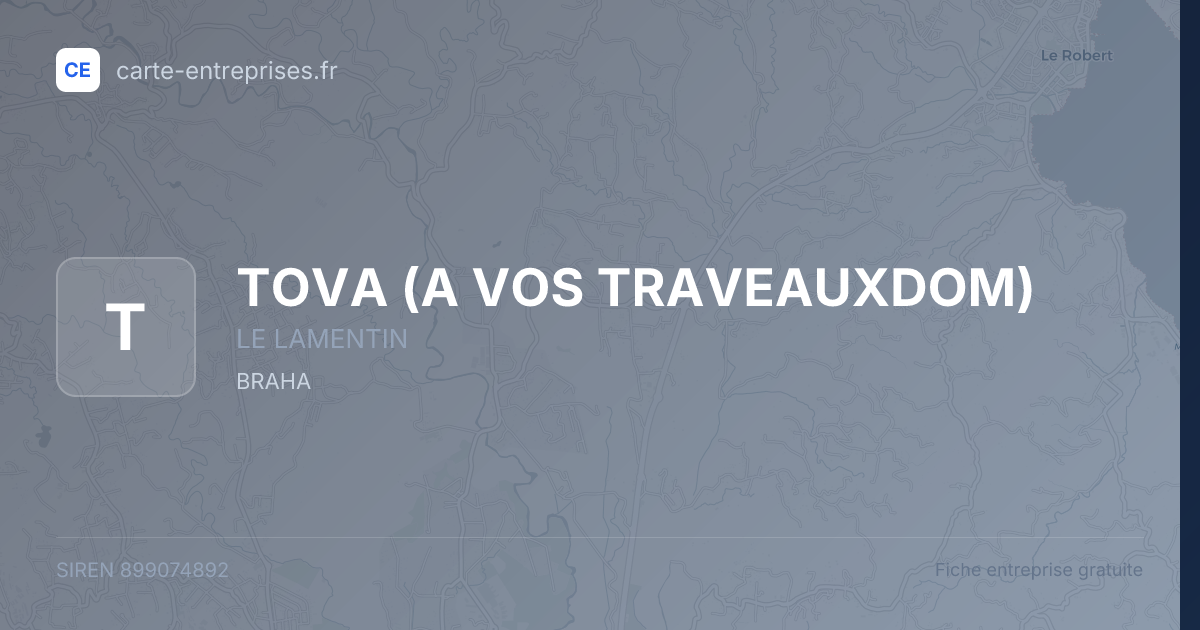 TOVA (A VOS TRAVEAUXDOM) — 899074892 — fiche entreprise