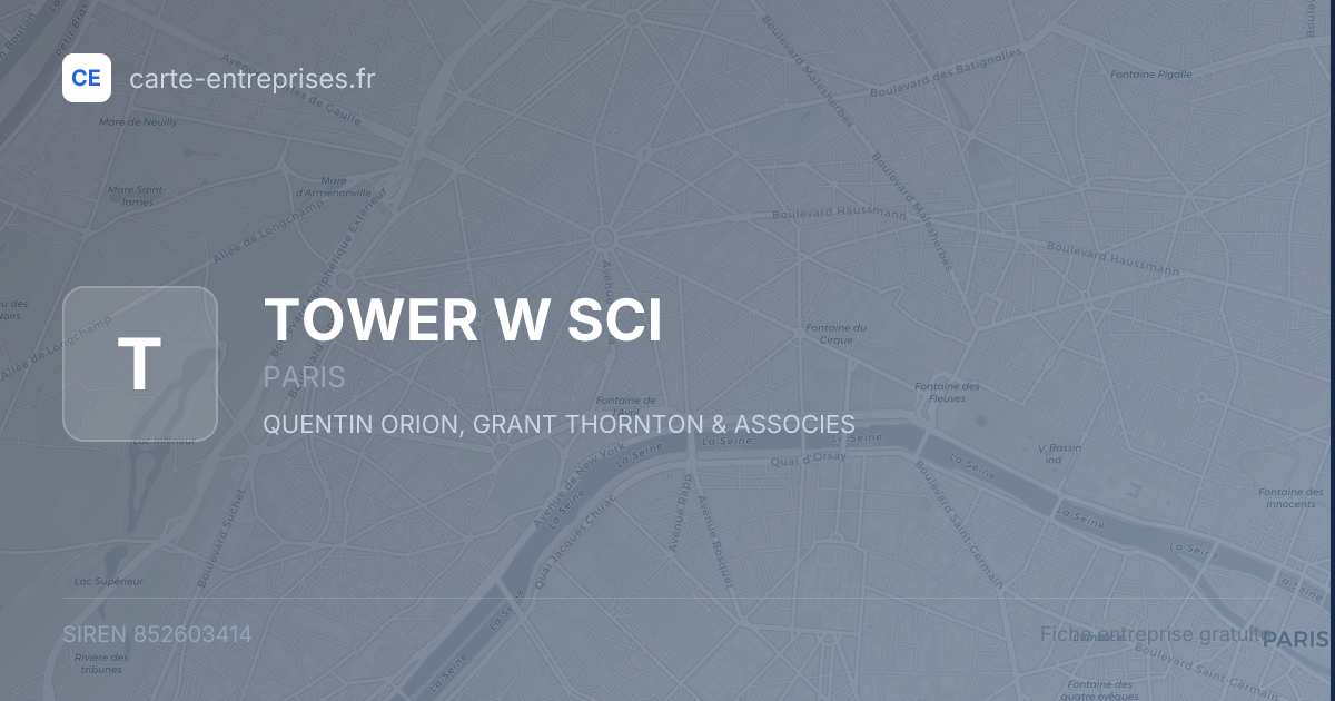 TOWER W SCI — 852603414 — fiche entreprise