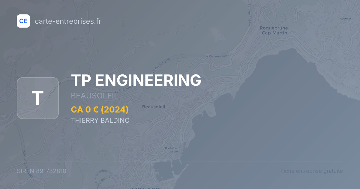 TP ENGINEERING — 891732810 — fiche entreprise