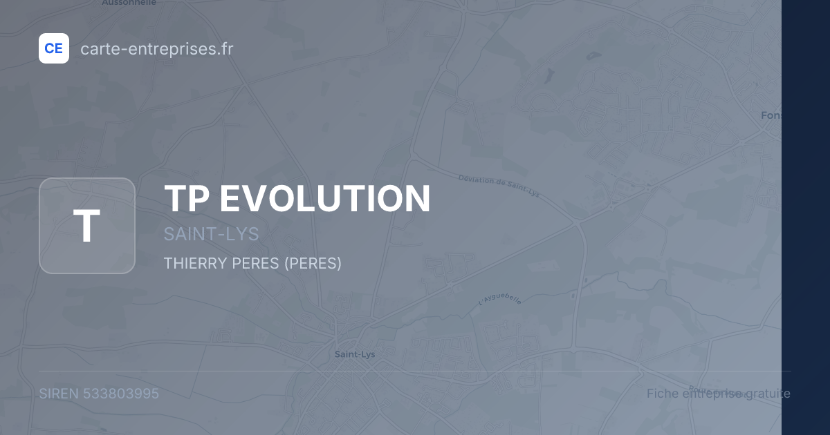 TP EVOLUTION — 533803995 — fiche entreprise