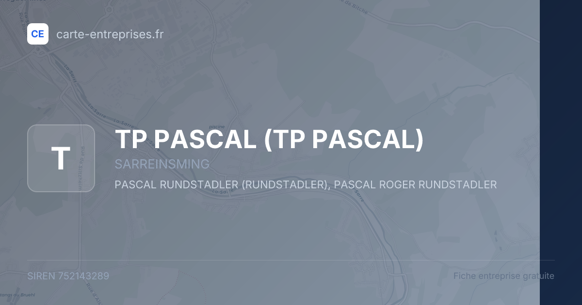 TP PASCAL — 752143289 — fiche entreprise