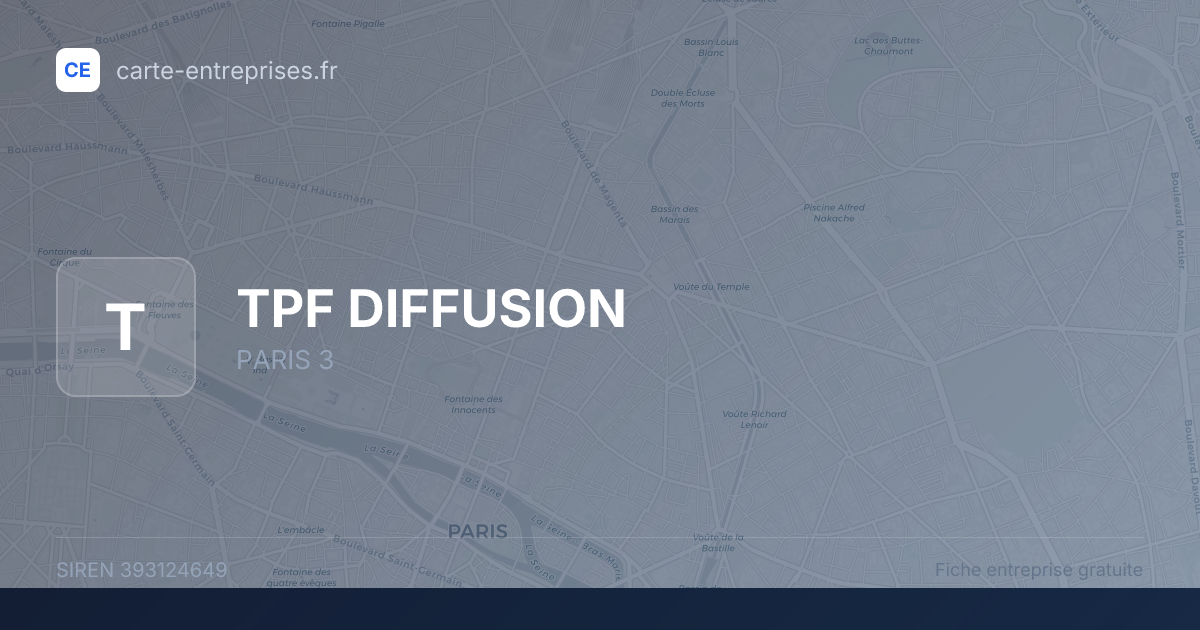 TPF DIFFUSION — 393124649 — fiche entreprise