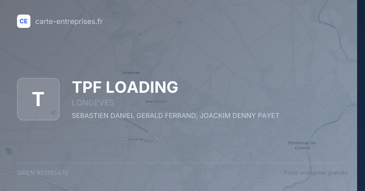 TPF LOADING — 951355478 — fiche entreprise