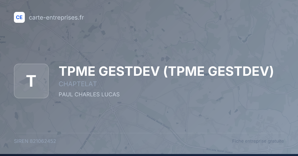 TPME GESTDEV — 821062452 — fiche entreprise