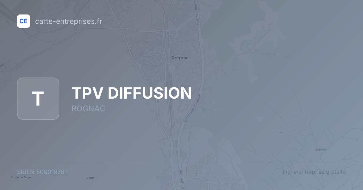TPV DIFFUSION — 500019781 — fiche entreprise