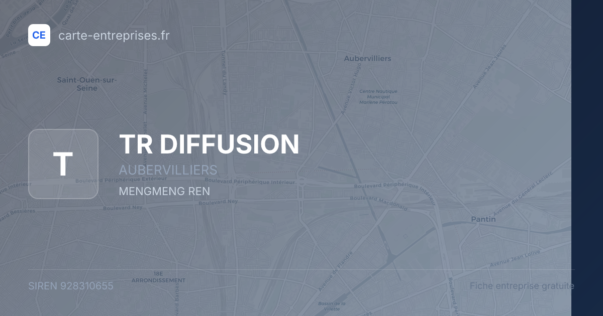 TR DIFFUSION — 928310655 — fiche entreprise