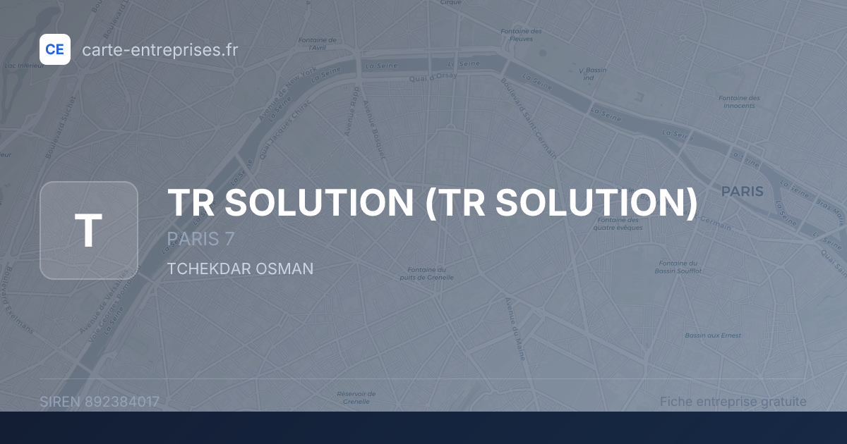 TR SOLUTION — 892384017 — fiche entreprise