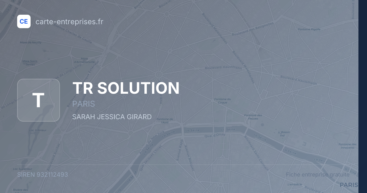 TR SOLUTION — 932112493 — fiche entreprise