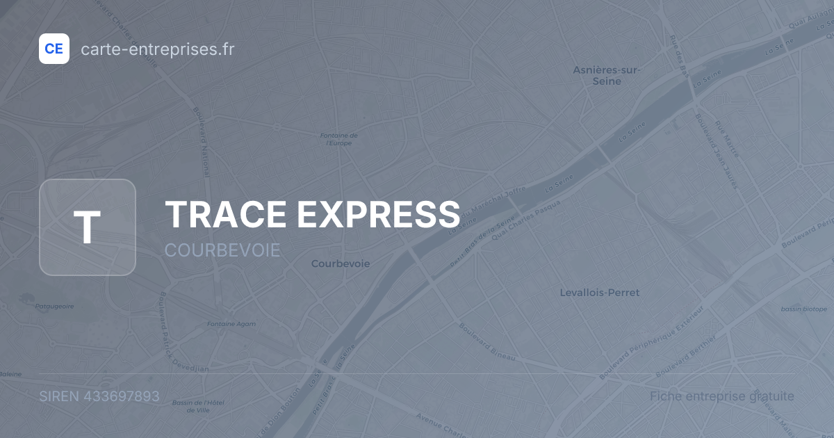 TRACE EXPRESS — 433697893 — fiche entreprise