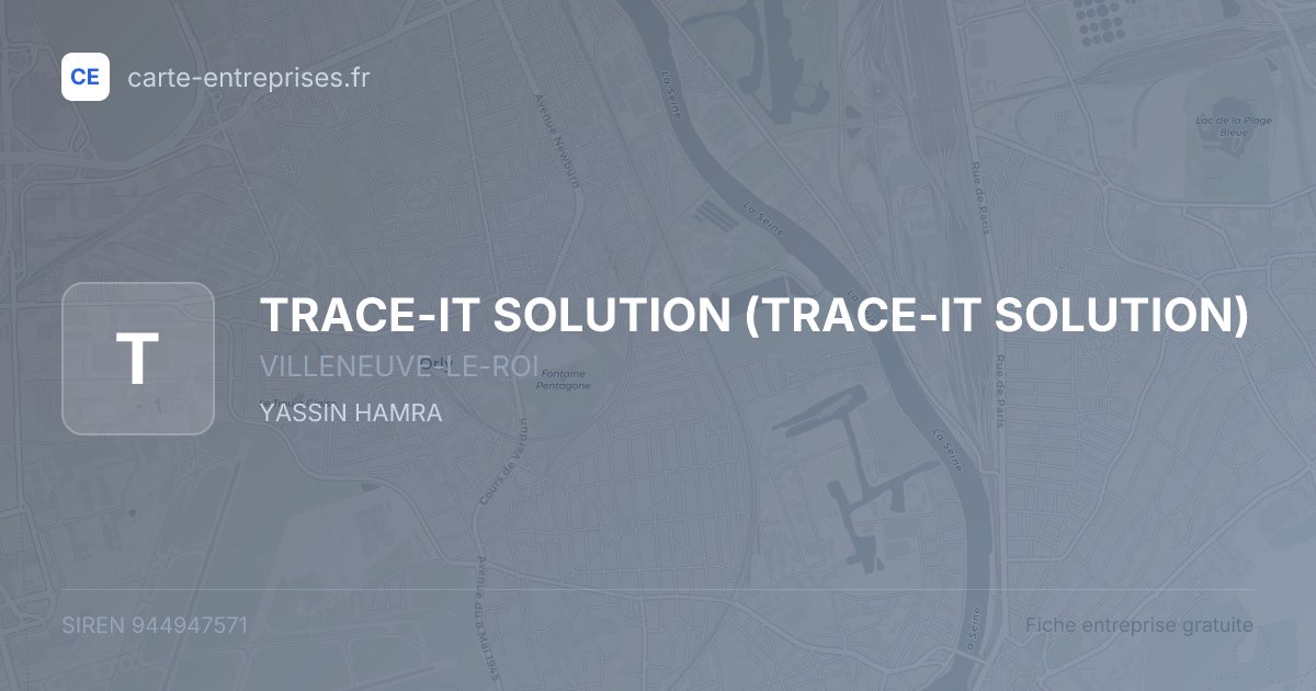 TRACE-IT SOLUTION — 944947571 — fiche entreprise