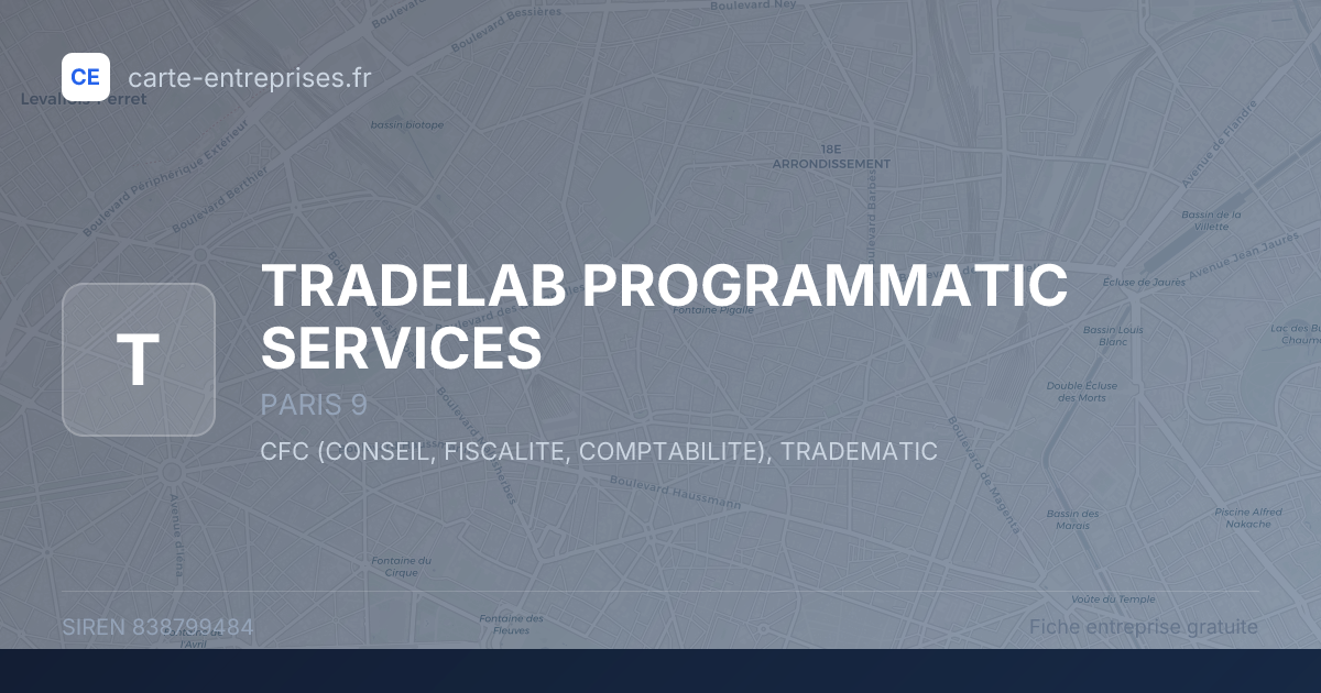 TRADELAB PROGRAMMATIC SERVICES — 838799484 — fiche entreprise