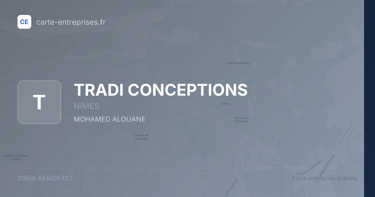 TRADI CONCEPTIONS — 494805427 — fiche entreprise