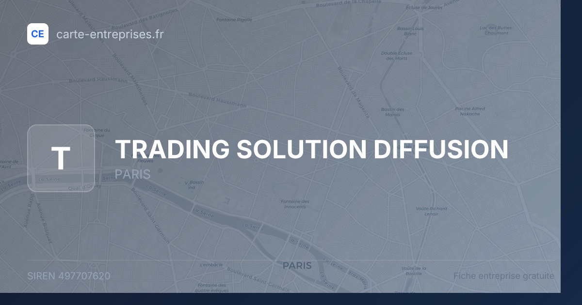 TRADING SOLUTION DIFFUSION — 497707620 — fiche entreprise