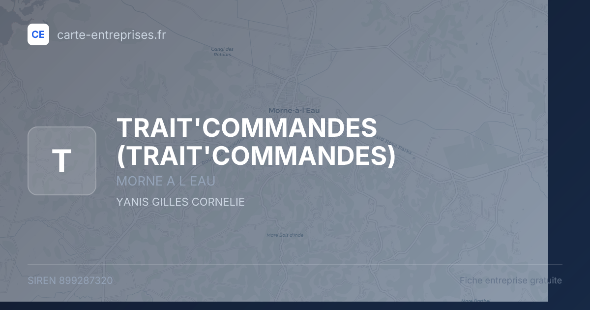 TRAIT'COMMANDES — 899287320 — fiche entreprise