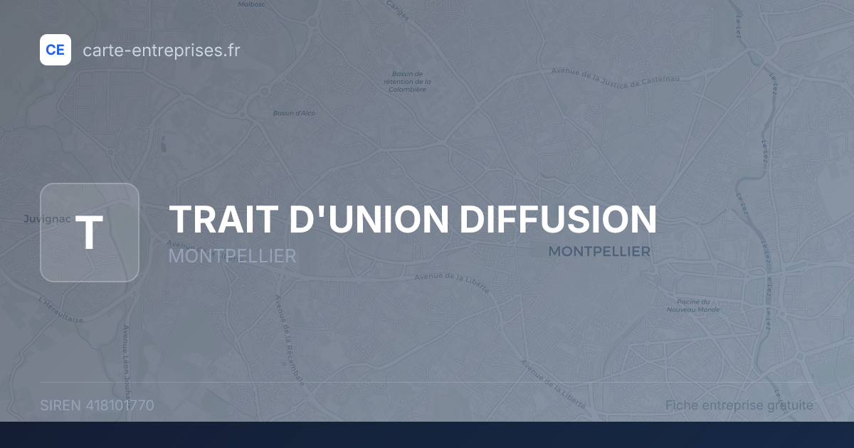 TRAIT D'UNION DIFFUSION — 418101770 — fiche entreprise