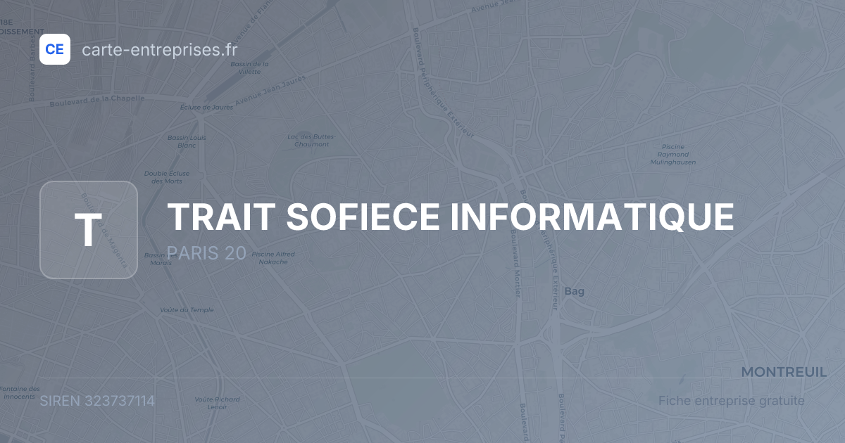 TRAIT SOFIECE INFORMATIQUE — 323737114 — fiche entreprise