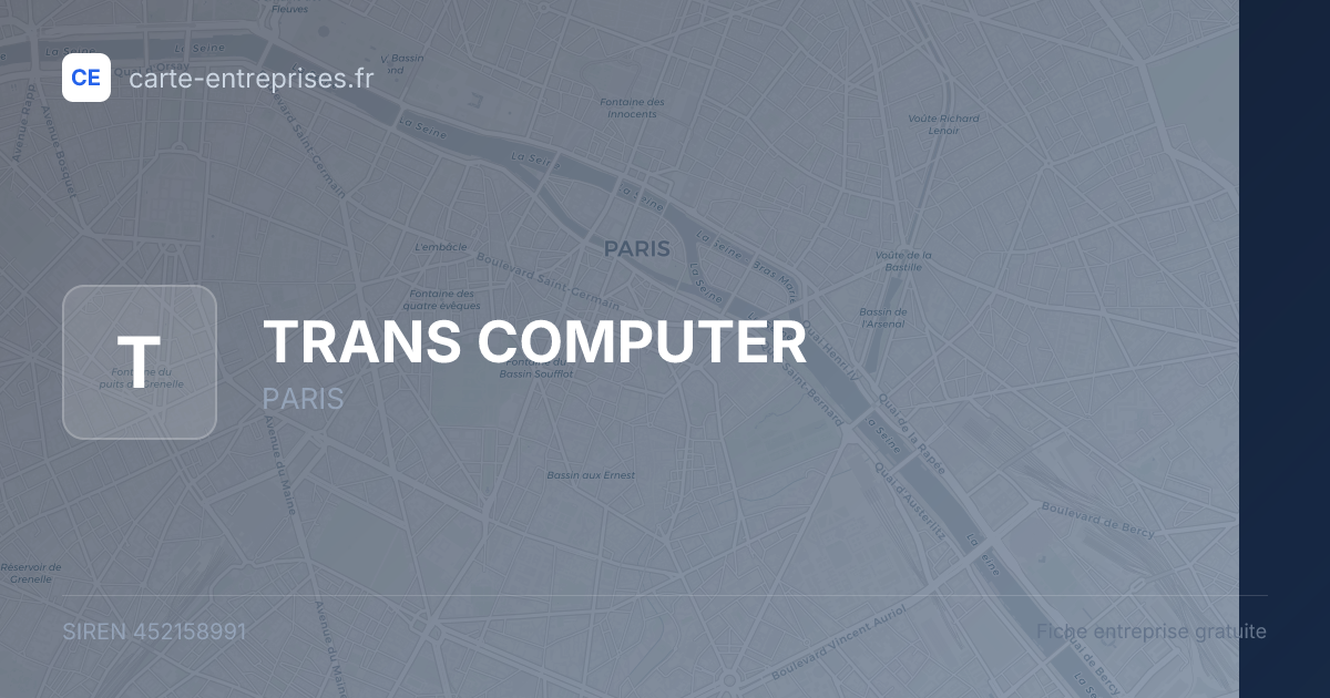 TRANS COMPUTER — 452158991 — fiche entreprise