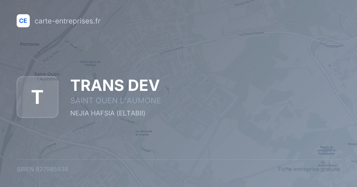 TRANS DEV — 827985938 — fiche entreprise